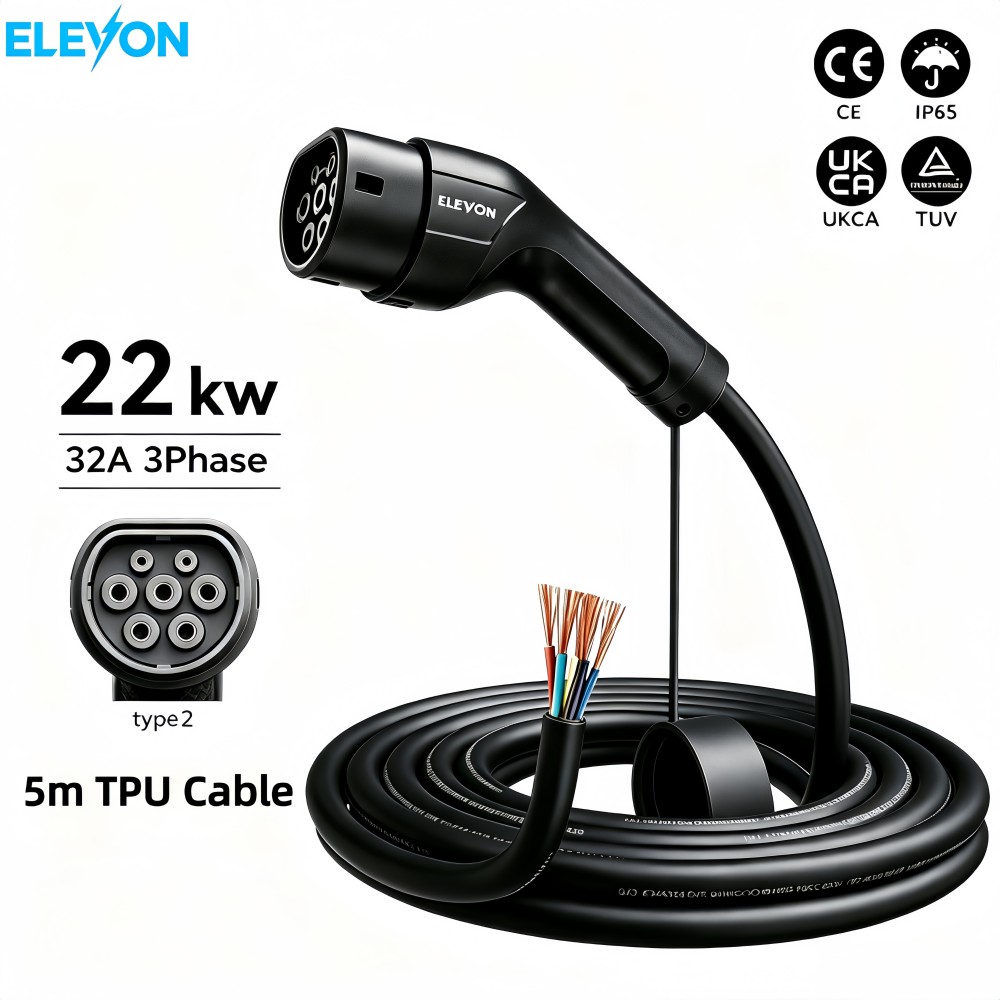 ELEVON EV Charger Type2 Female - Ev Charger Type 2 22Kw 32A 3 Phase recension och pris